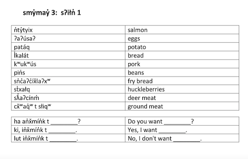 sʔiɬn̓ 1